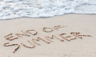 text end of summer on beach